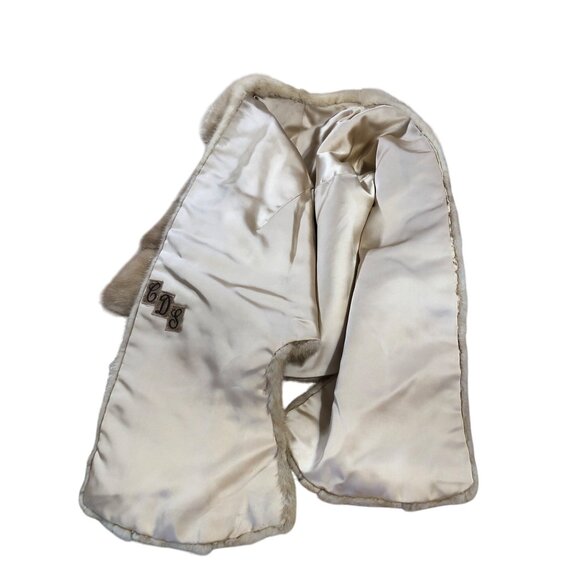 Vintage Mink Stole Cape Autumn Haze Beige Blonde Wrap Old Hollywood Shawl Evenin - Picture 14 of 15